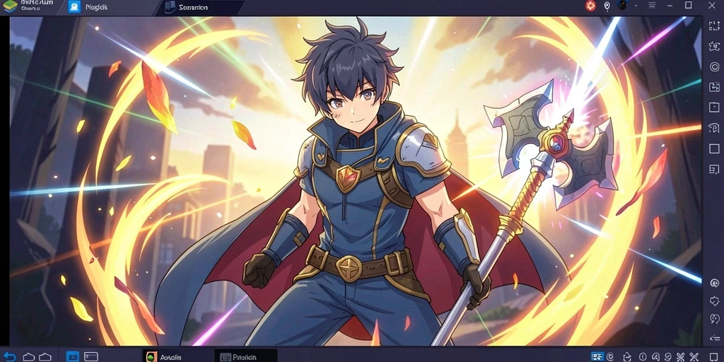 Tampilan utama game dengan karakter keren.